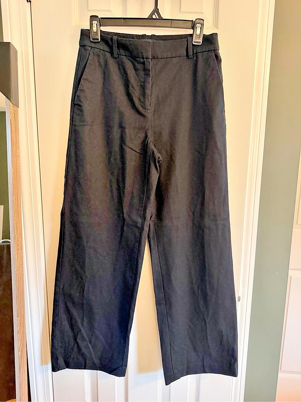 J.Crew Wide Leg Linen Blend Pants in Black Size 2 Like New